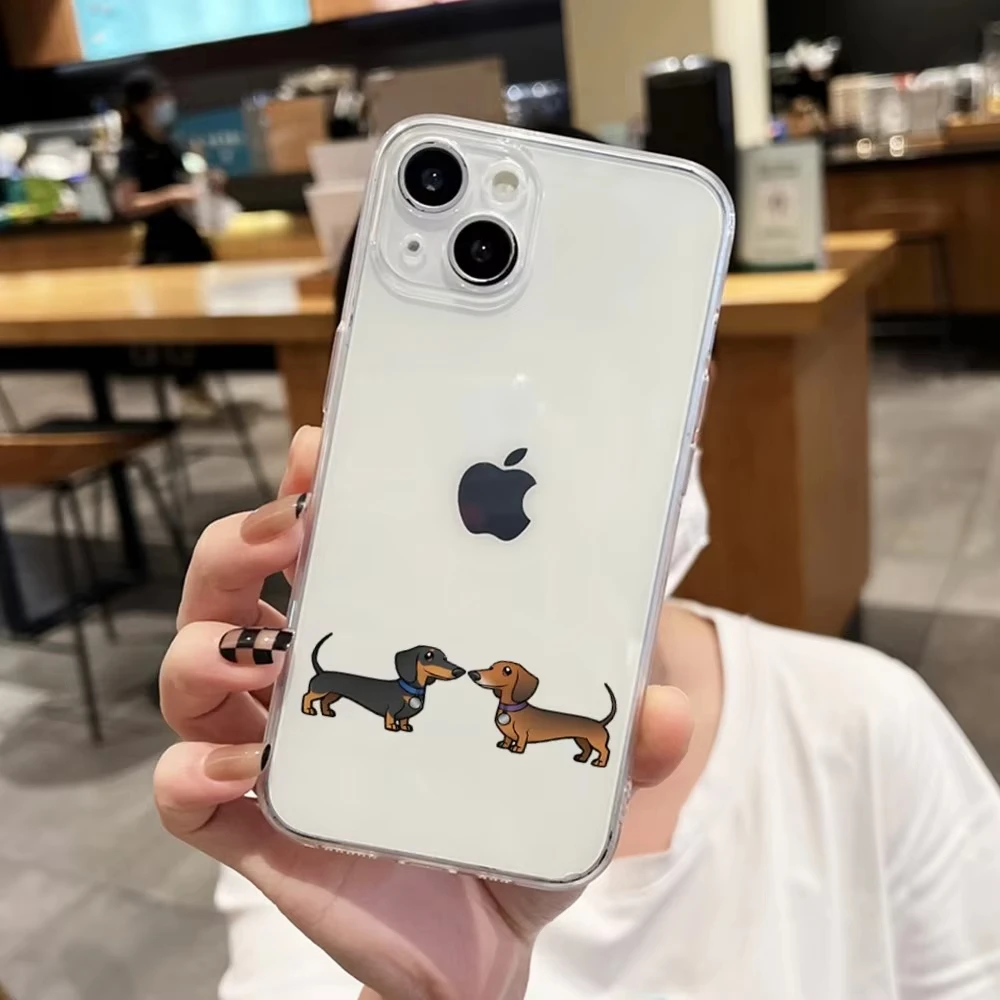 Dachshund Silhouette Dog Phone Case For iPhone 16 15 14 13 12 11 Pro Max XS X XR 7 8 SE Back Cover Clear Funda - náhled 3