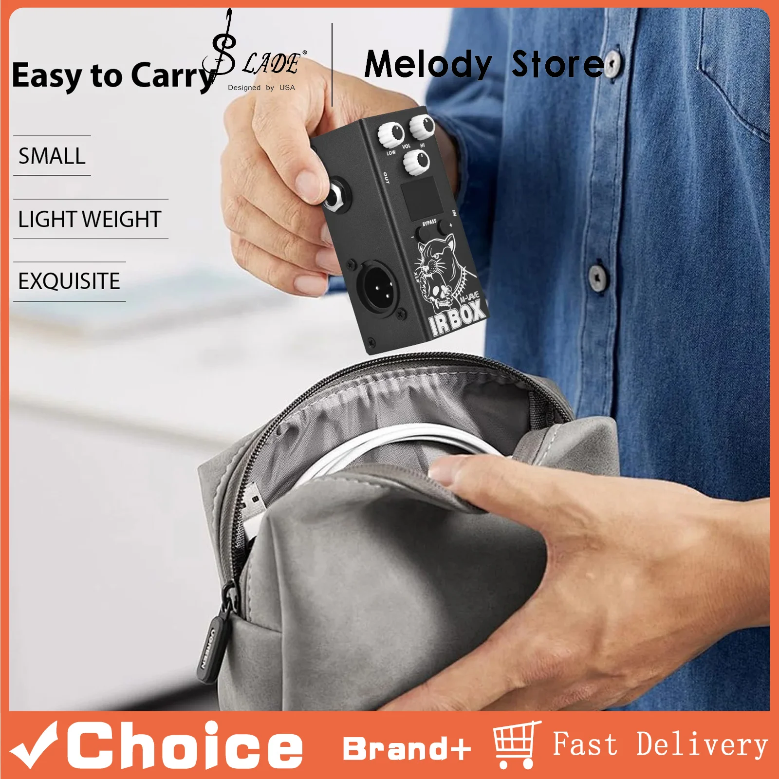 

Гитарная педаль эффектов M-VAVE IR Box: симулятор импульсных откликов кабинетов и динамиков, выход XLR, выход/вход 6,35 мм