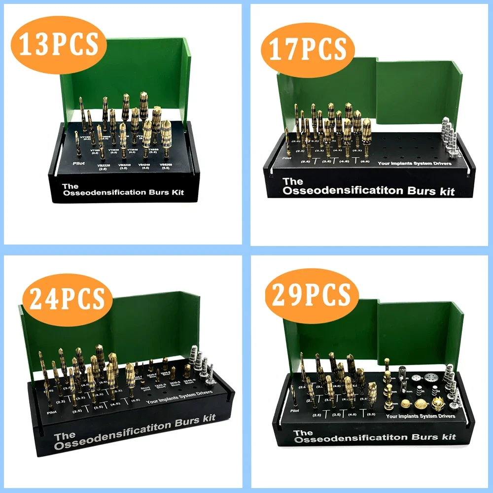 

Dental Implant System Drivers Osseodensification Burs Drills Implant Maxillary Sinus Lift Kit Dental Tools 17/24/29Pcs/kit