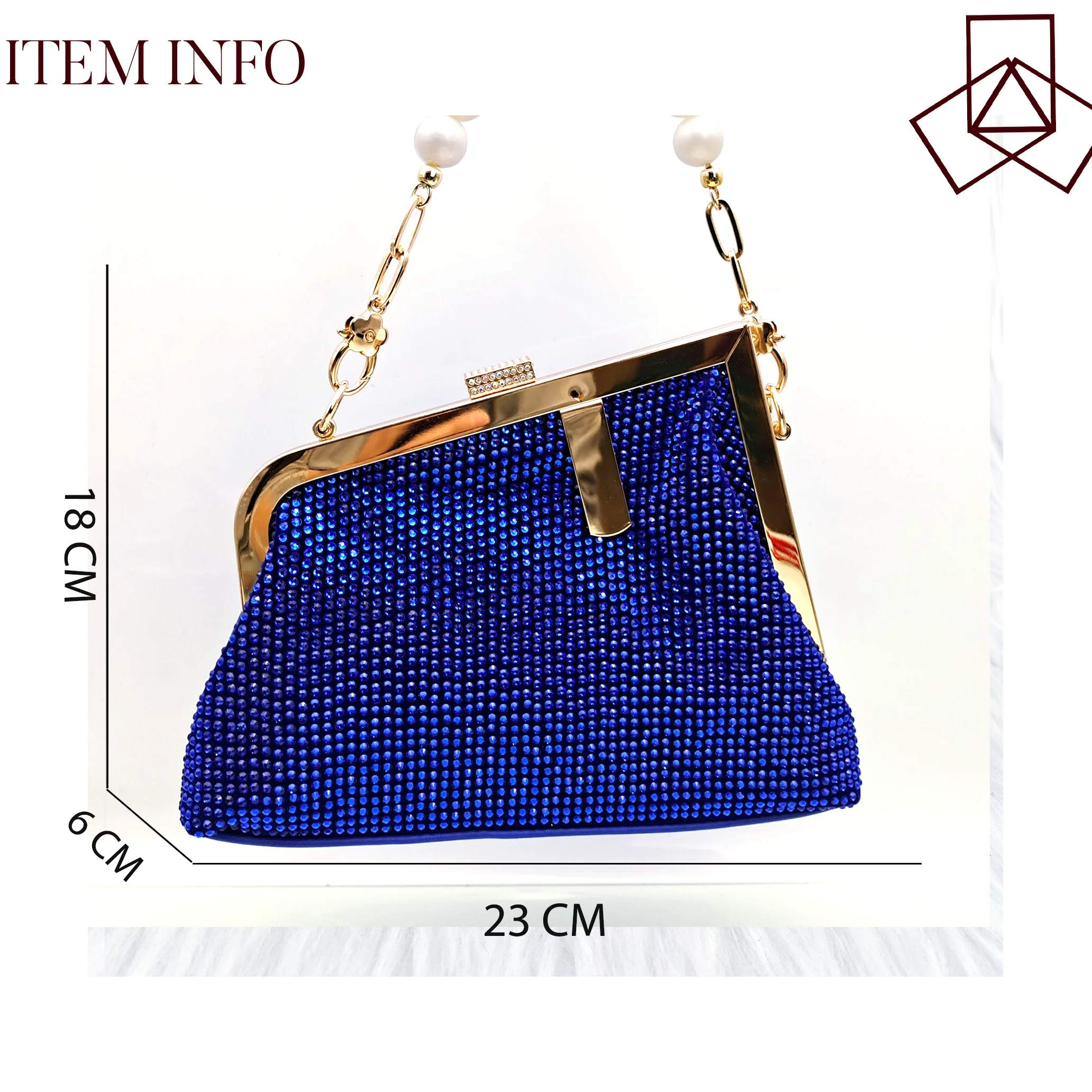 2024 Newest Royal Blue Color Italian High Heels and Wraps Nigerian Rhinestone Inlaid Pointed Women's Shoes Garden Party Sandals