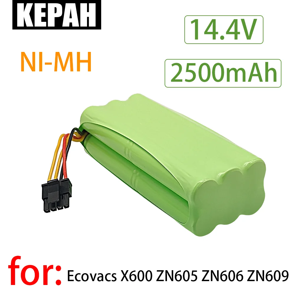 14.4V 2500MAH Ni-Mh Battery for Ecovacs Deebot Deepoo X600 ZN605 ZN606 ZN609 Midea Redmond staubsauger