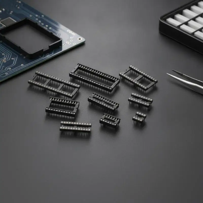 10Pcs DIP6 DIP8 DIP14 DIP16 DIP18 DIP20 DIP28 DIP40 Pins Round Hole IC Socket Connector DIP 6 8 14 16 18 20 24 28 40 Pin Socket