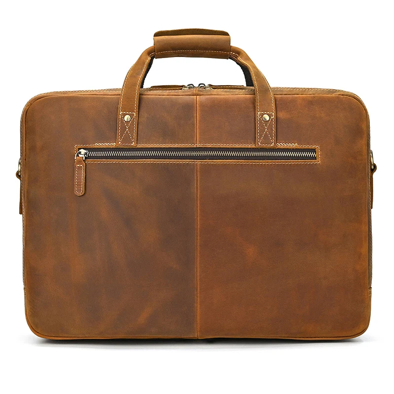 Men Briefcase Genuine Leather Laptop Bag 14 15.6" PC Doctor Lawyer Computer Bag Cowhide Male Briefcase Leather Men Business Bag