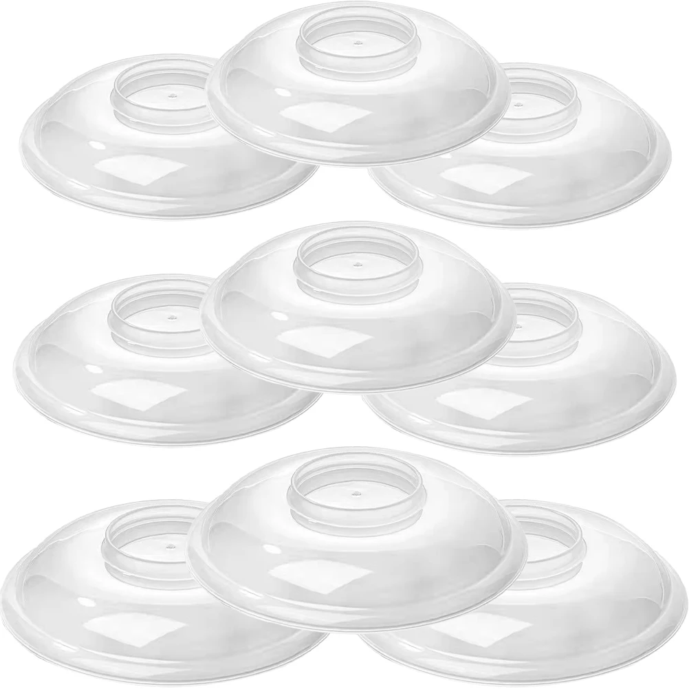 

9pcs Microwave Heating Covers Transparent Insulated Plastic Screen Heat Resistant Food Lid Dish Cover Anti Splatter Kitchen Bar