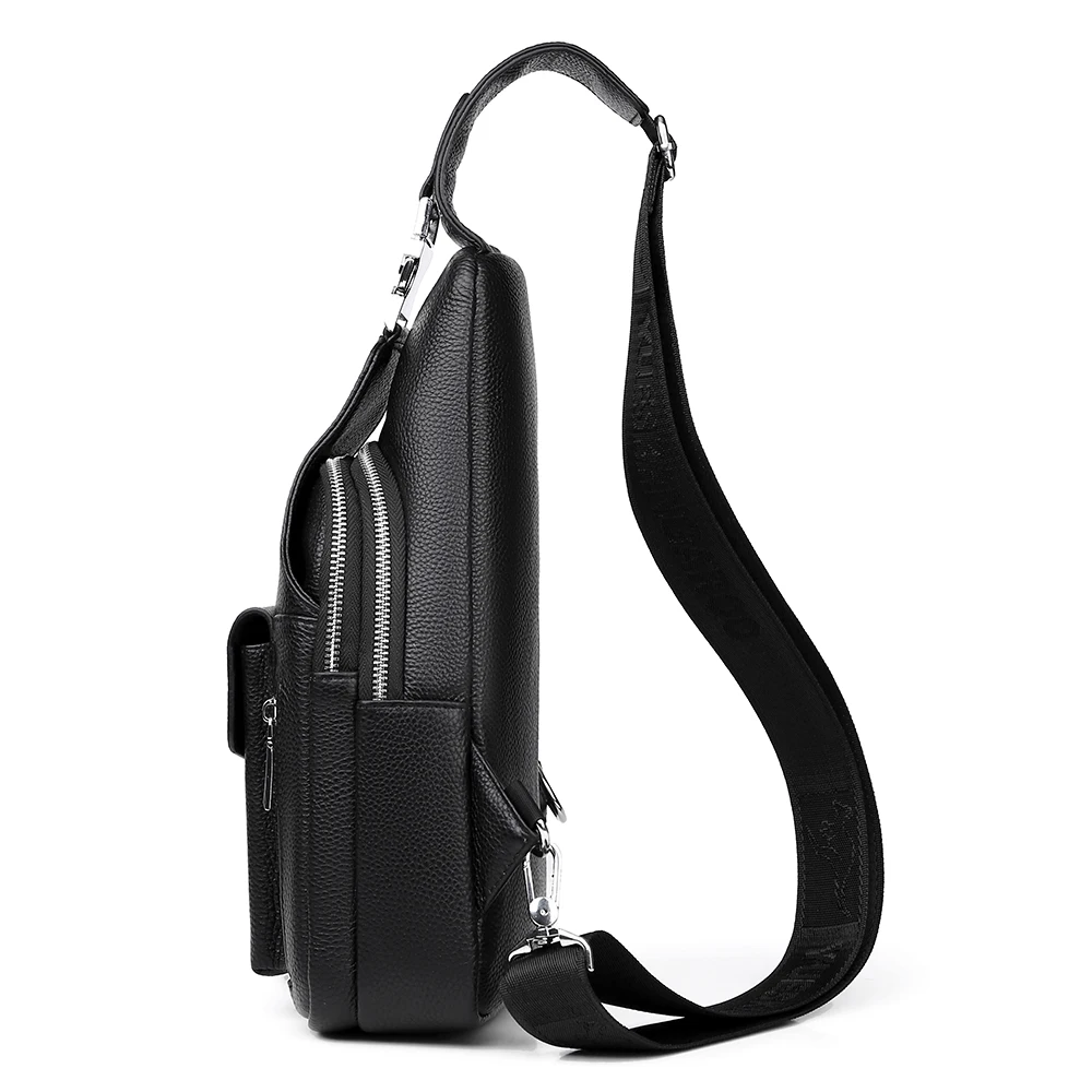 متعددة الطبقات جلد طبيعي الرجال حقيبة صدر للرجال الأعمال التنقل الجانب حقيبة جلد البقر حقيبة كروسبودي سعة كبيرة حقيبة رافعة الذكور