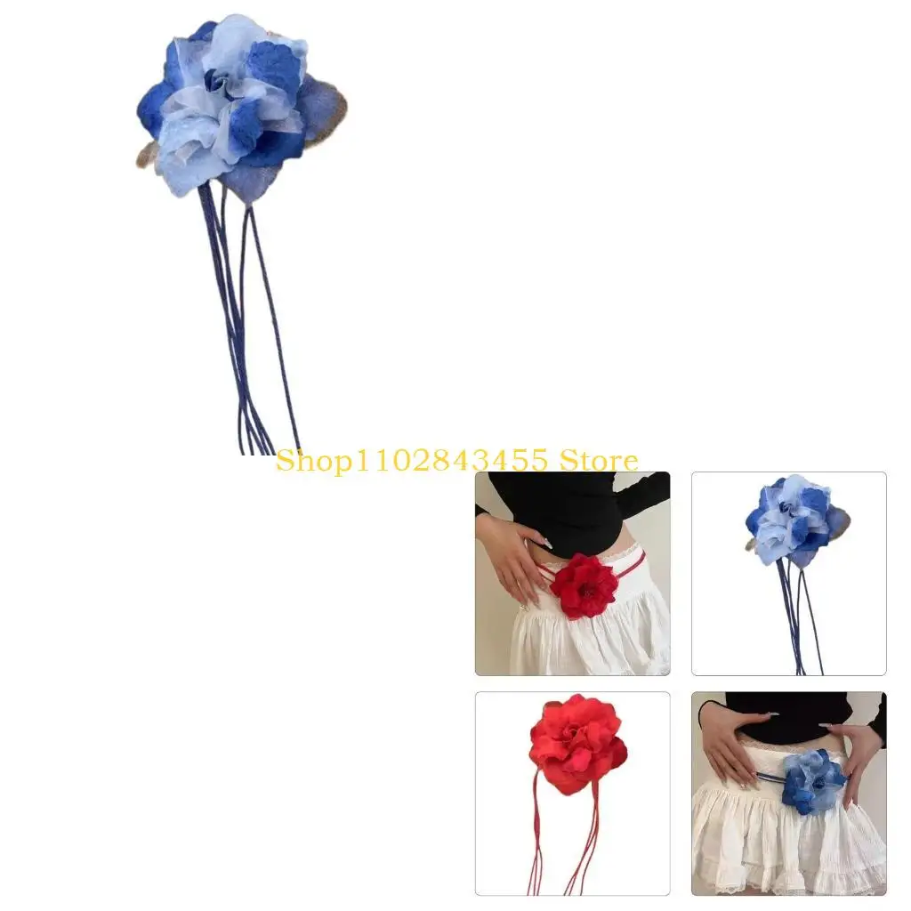 

49MC Цветочная поясная веревка в богемном стиле Пояс для женщин Платье Пояс Ручной ткацкий пояс