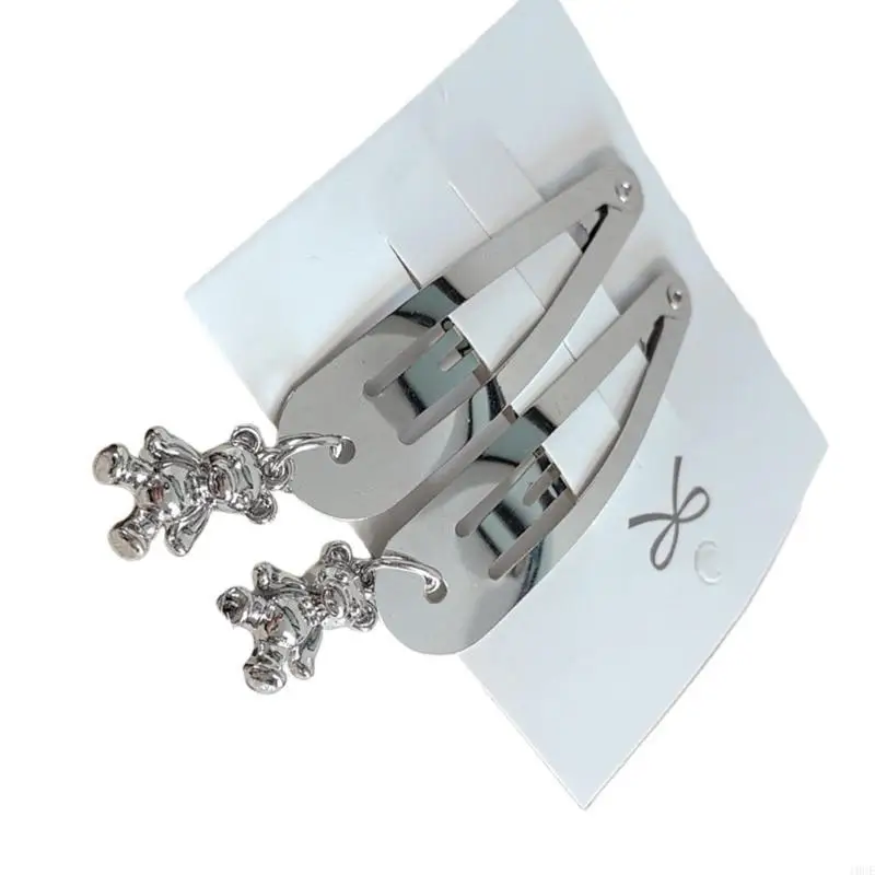 Fashionable Metal Hair Clip with Bowknot Heart Pendant Eye Catching Hairpin Suitable for Various Hairstyles 
