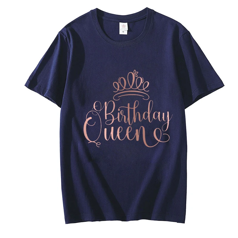 Vrienden Verjaardagsfeestje Tshirt Meisjes Verjaardag Crew Koningin Squeen Tops Modeontwerp T-Shirts Voor Dames Kleding Korte Mouw T-Shirts