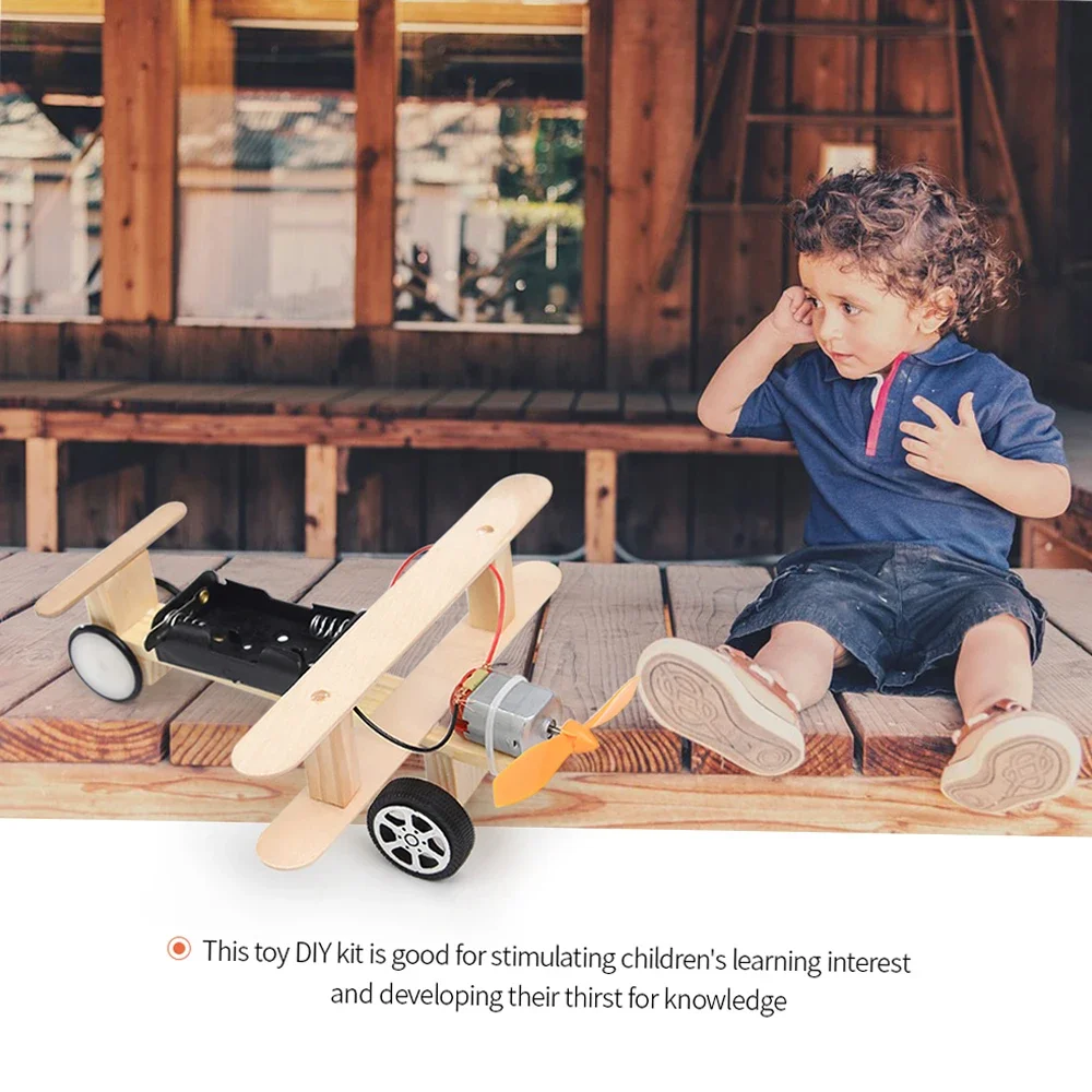 DIY Wood Electric Aircraft Electric Glider Kit Kids Toy Airplane Kit Electric Wooden Airplane Model for Children Flying Model