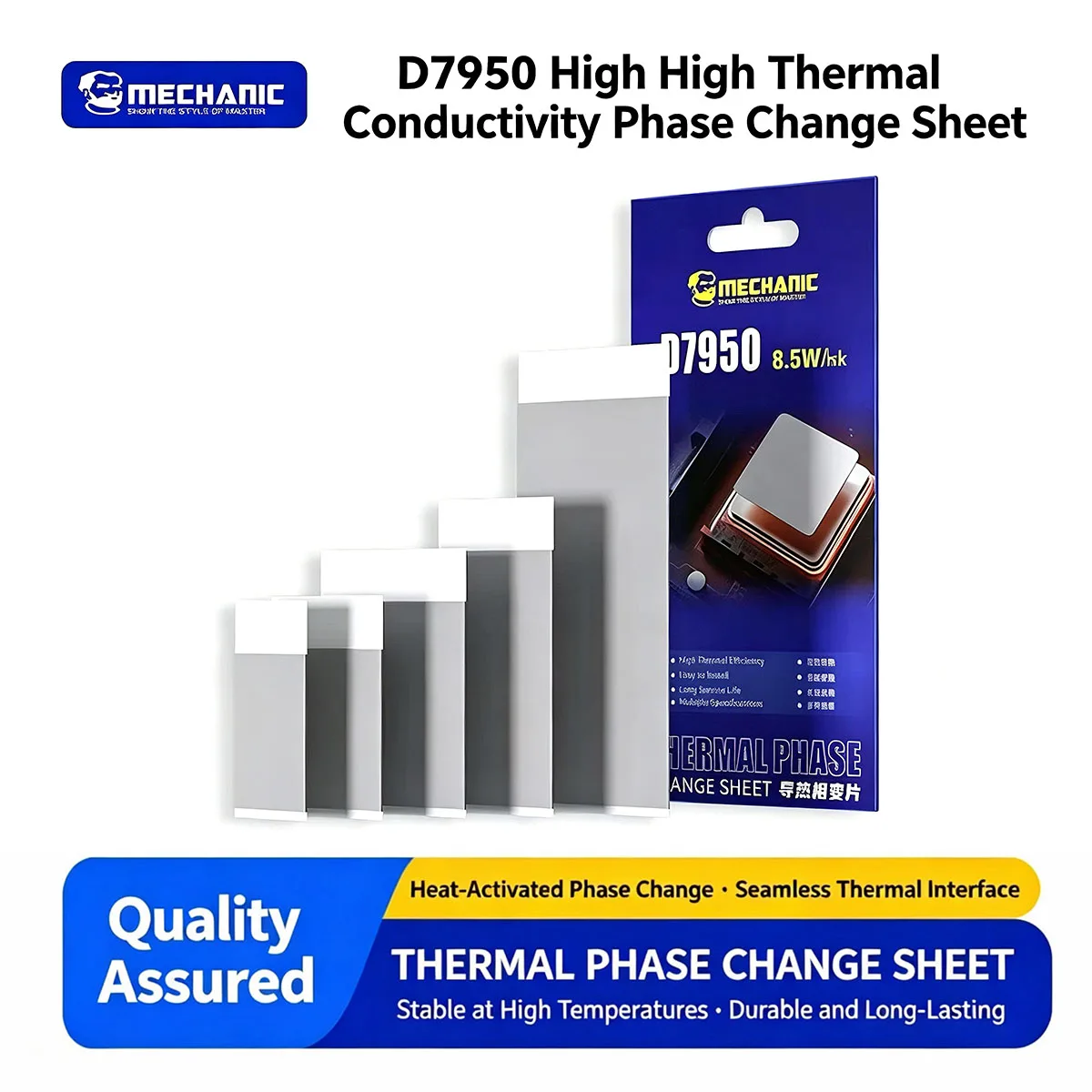 MECHANIC D7950 Phase Change Thermal Sheet Multiple Sizes Heat Conduction Pad For Laptop Desktop CPU GPU IC Chip Cooling Gasket