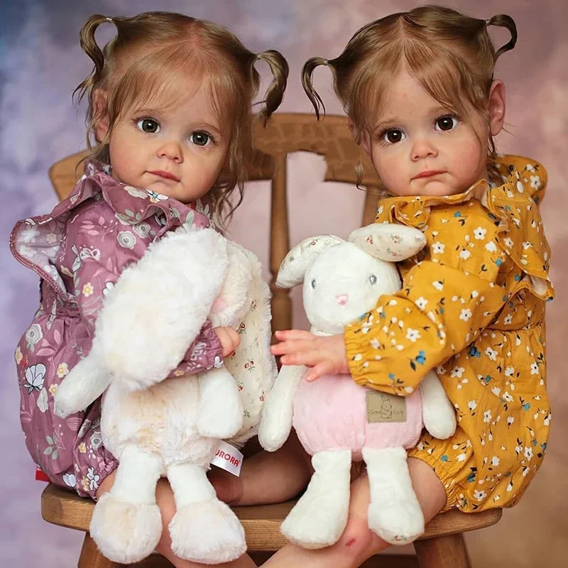 60CM Newborn Handmade 3D Skin High Quality Reborn Toddler Maggie Detailed Lifelike Hand-rooted hair Collectible Art Doll