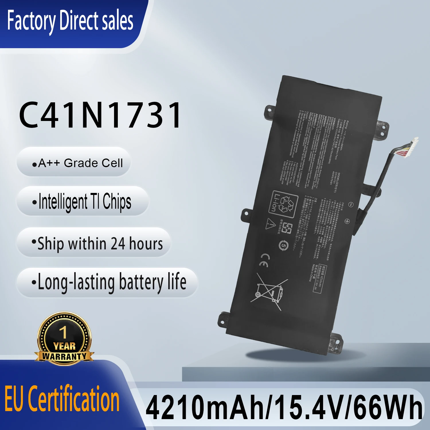 New C41N1731 Battery Compatible with Asus ROG Strix GL504,GL504G,GL504GM,GL504GS,GL504GW (Scar II/Hero II) GMG712L LG532LSeries