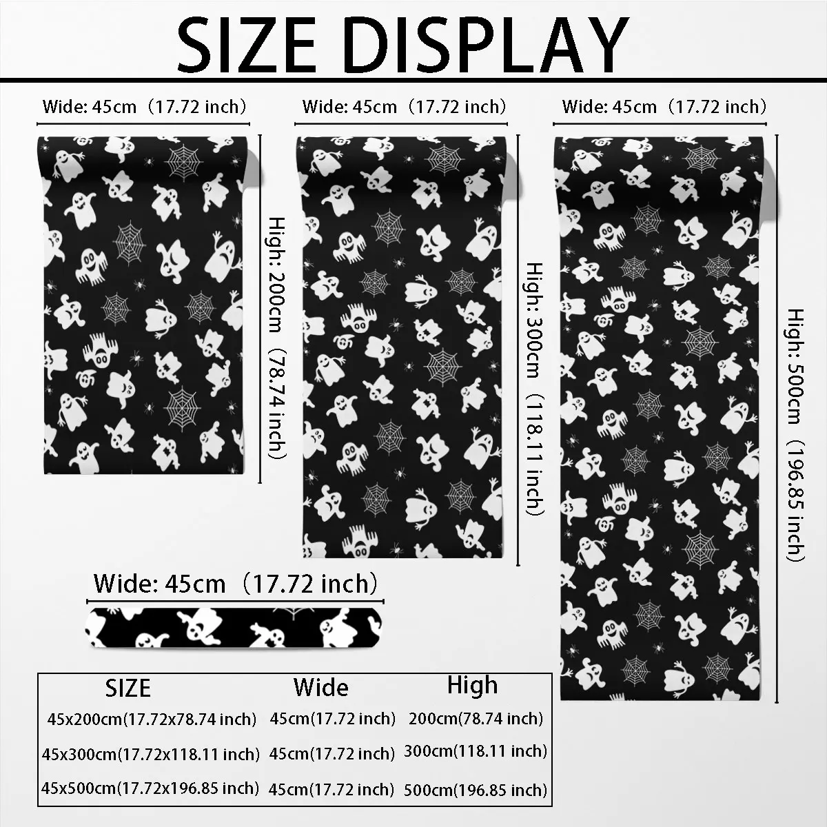 PVC self-adhesive white ghost spider web pattern cyclic wallpaper for wall decoration and concealing flaws