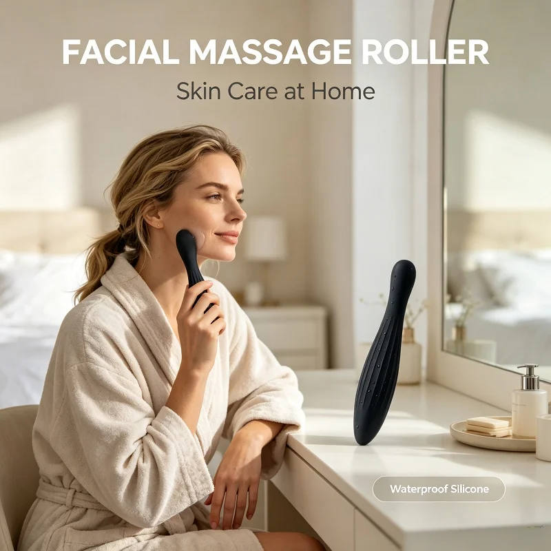 Facial Massage Trainer with Threaded Facial Massage Stick Facial Acupoint Pressing Stick Home Beauty Manual Version Easy To Use