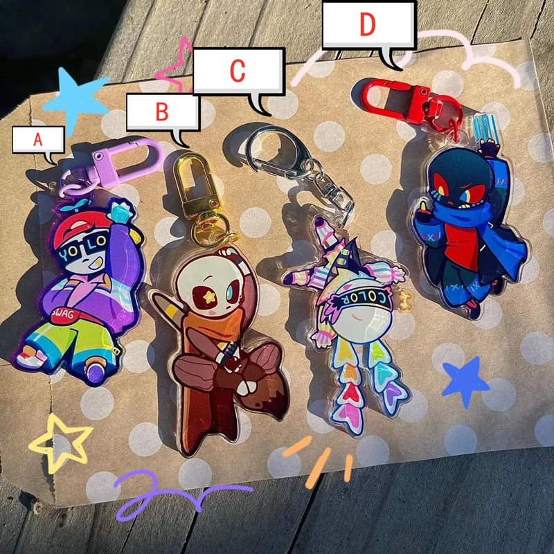 Furry Animal Character Acrylic Keychain Cartoon Beast Figure Bag Charm Double‑sided Print Acrylic Pendant Backpack Decor Gift