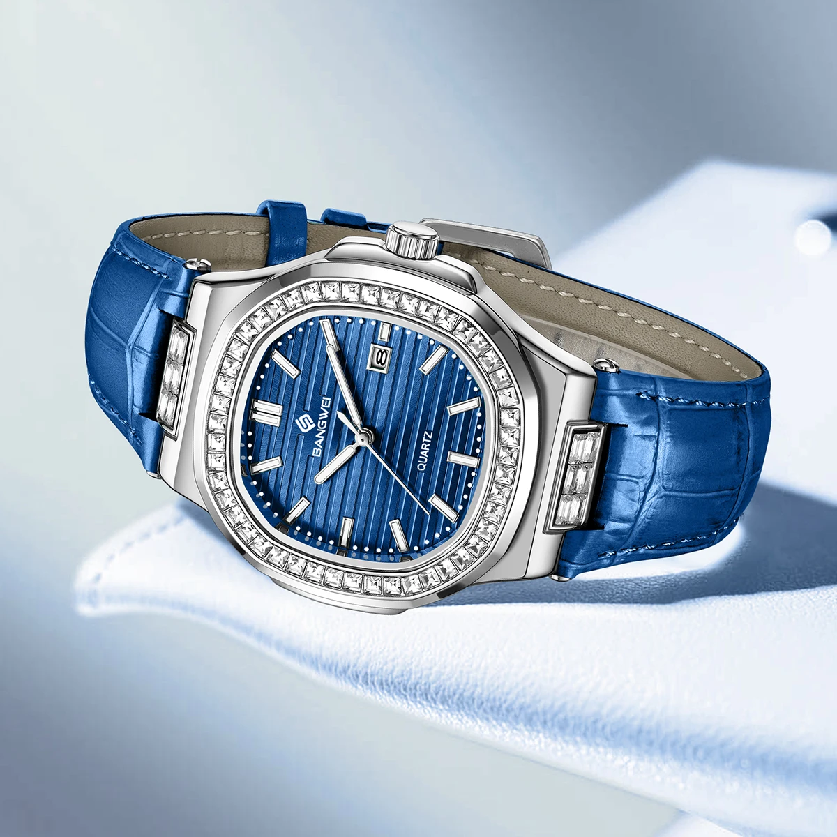 Часы BANGWEI, женские роскошные деловые светящиеся часы с датой, женские часы, кварцевые винтажные часы, модные элегантные женские наручные часы