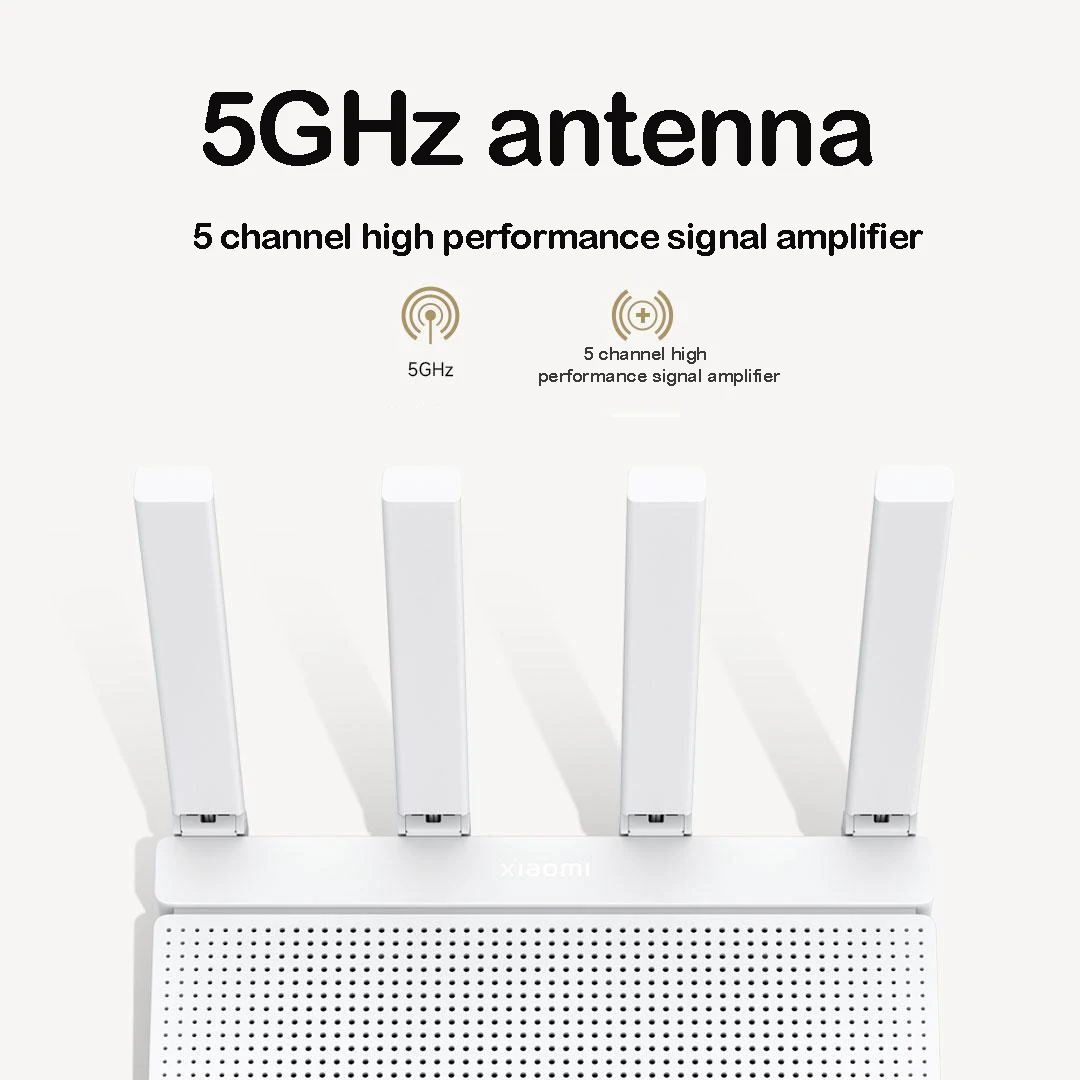 Xiaomi-Qualcomm CPU Router, AX3000T, WiFi6 Mesh, Dual WAN, 2.4 GHz, 5GHz, Rede de Sinal, Repetidor, Amplificador, NFC, Touch, Mwifi ROM, 3000Mbs