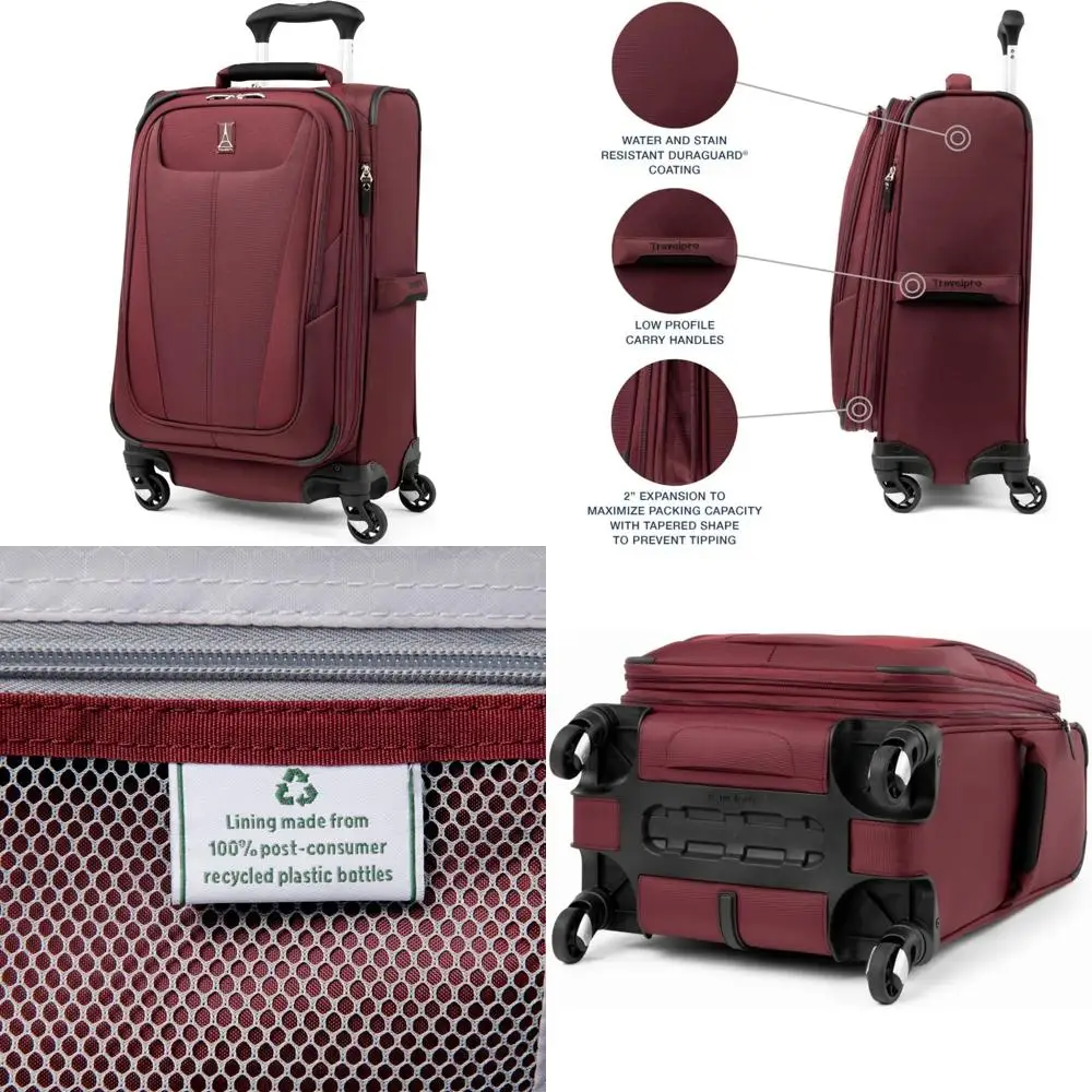 

Легкий расширяемый мягкий боковой спиннер, 21 дюйм, бордовый, размер ручной клади для путешествий