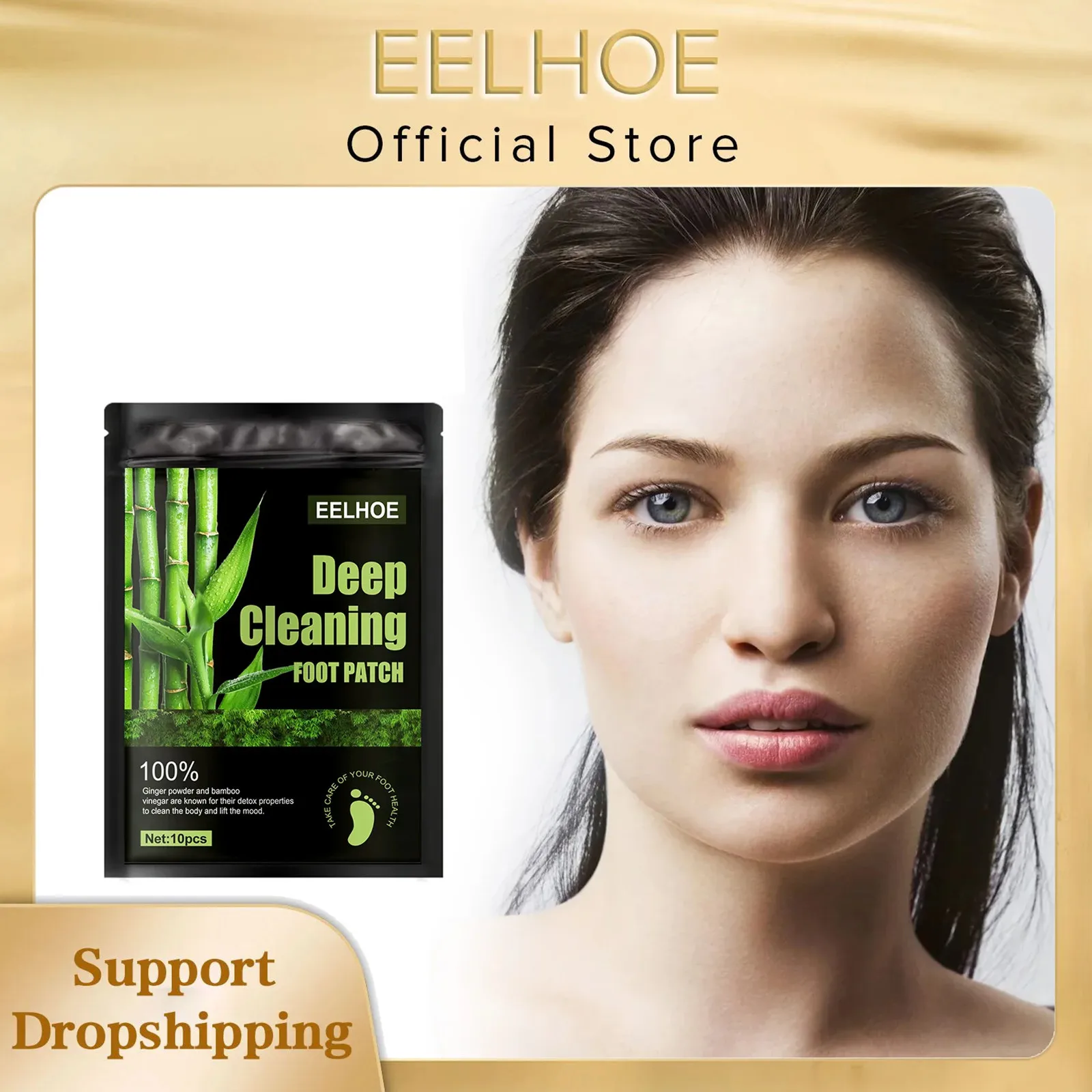 

EELHOE Natural Wormwood Bamboo Deep Cleansing Foot Patch Foot Detoxification Stickers Stress Relief Remove Toxins from the Body