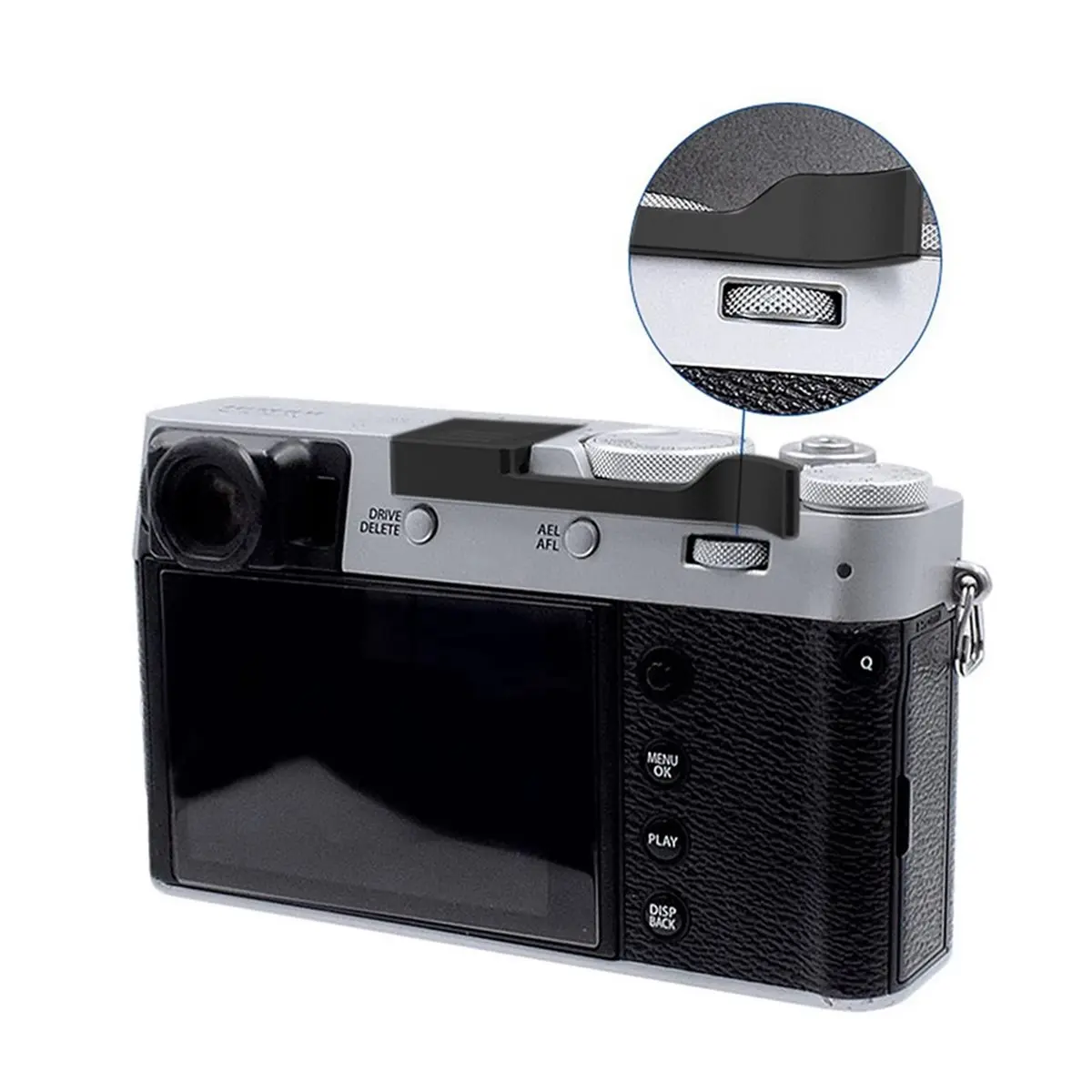 ~Tuesday DTD1070Metal Hand Grip Hot Shoe Cover for X100VI X100V X100F X-E4 X-E3 X100 Series Camera,Anti-Slip
