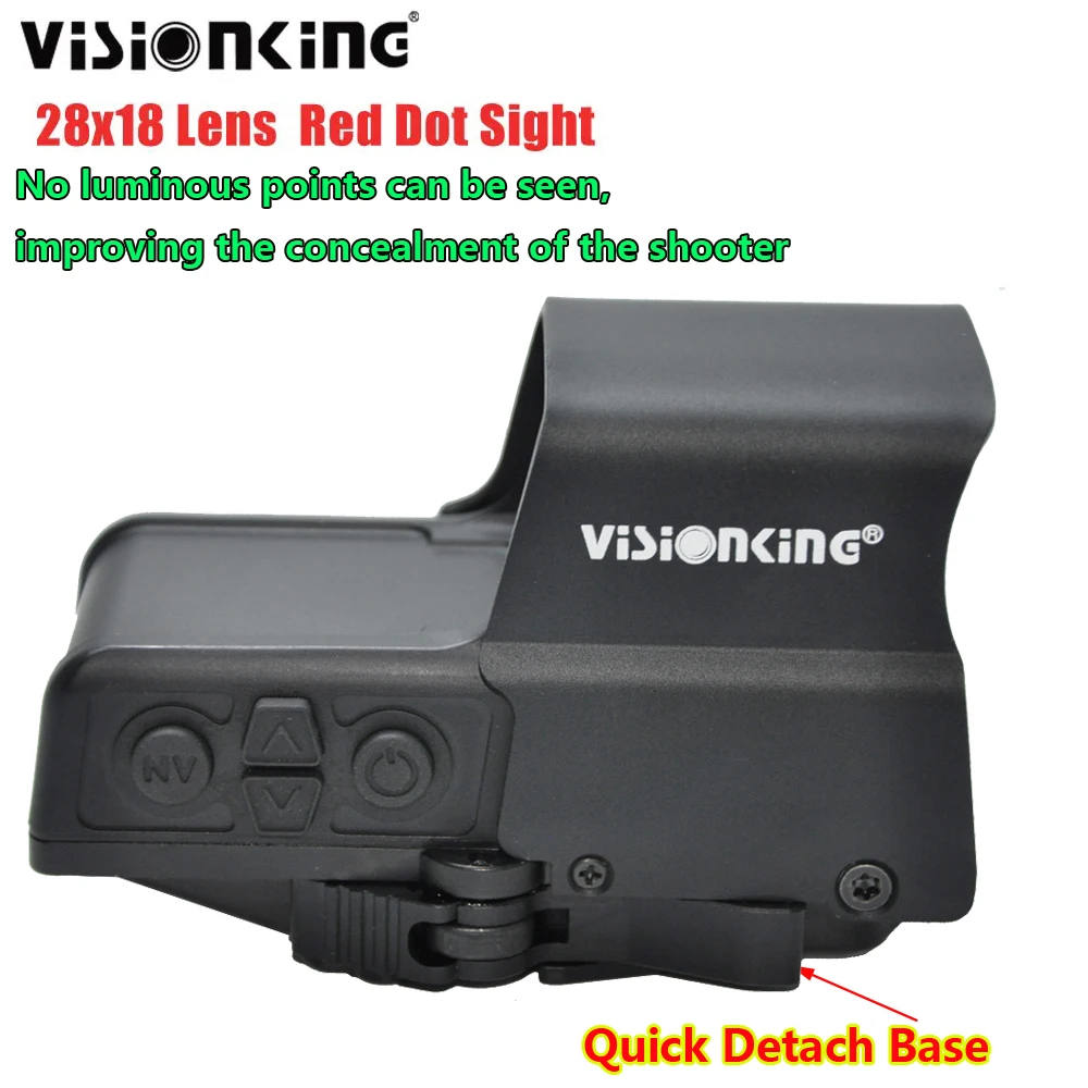 

Visionking Refracting Holographic Red Dot Sight With Quick Detach Base IPX7 Airsoft Hunting Scope Fit 20mm Picatinny Rail Mount