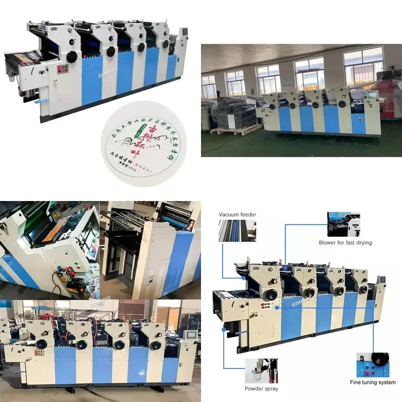 2026 CE Automatic 4 Color Pamphlet Offset Printer Price Non Woven Bag Booklet Newspaper Double Sided 4 Colors Offset Printing