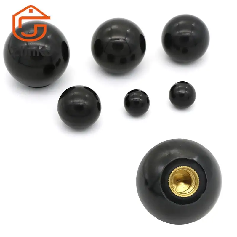 1PCS M4/M5/M6/M8/M10 6Sizes Thread Plastic Clamping Copper Core Knob Ball Shaped Head Clamping Nuts Knob