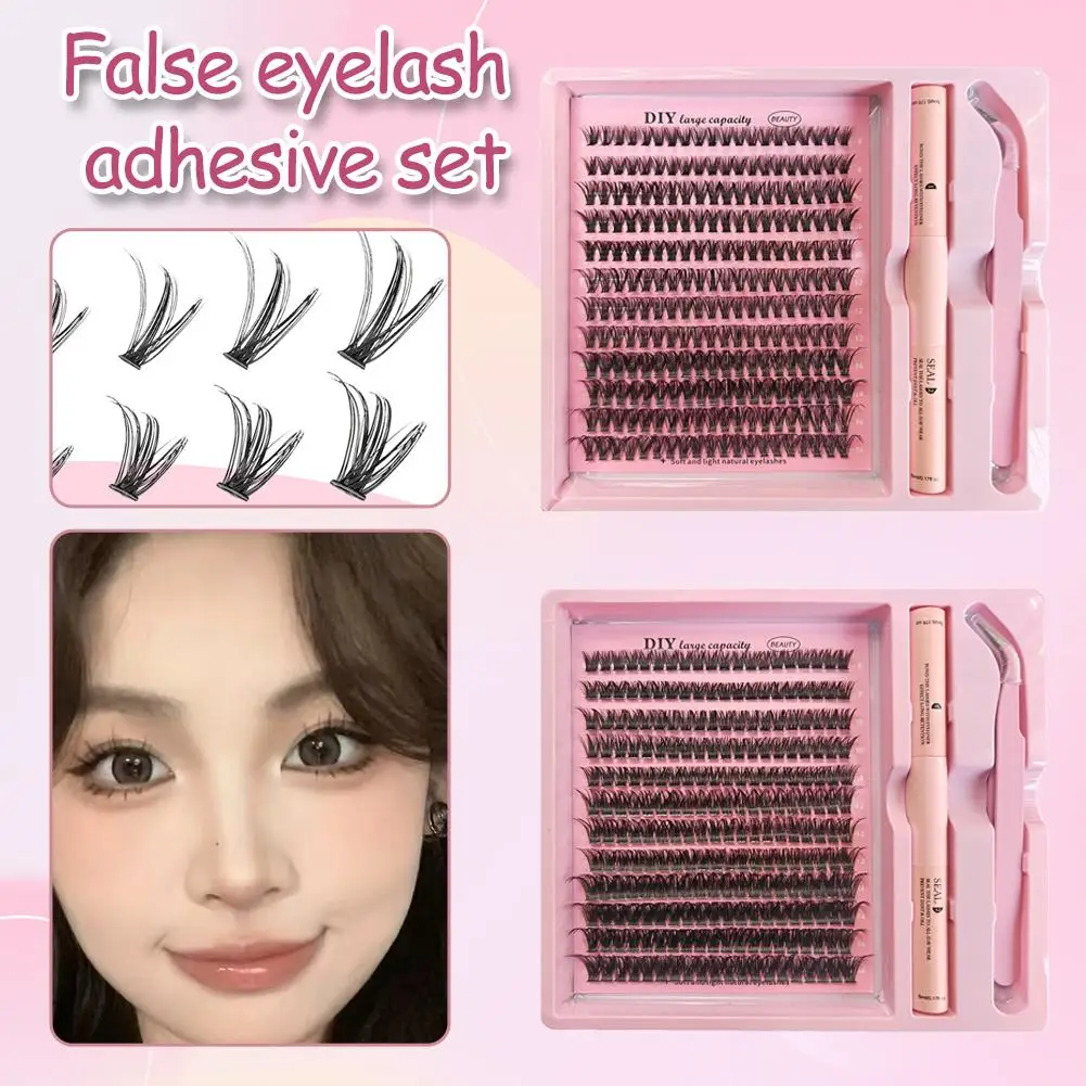 Diy clusters lash kit conjunto completo 8-16mm mix selo pinças chicote para auto aplicação maquiagem extensões de cílios individuais