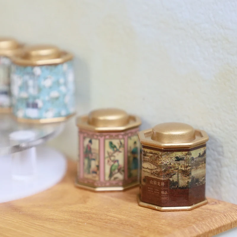 1/12 Scatola da tè Casa delle bambole Stoviglie in miniatura Tazza e piattino Decorazione Decorazione della cucina Accessori per casa delle bambole