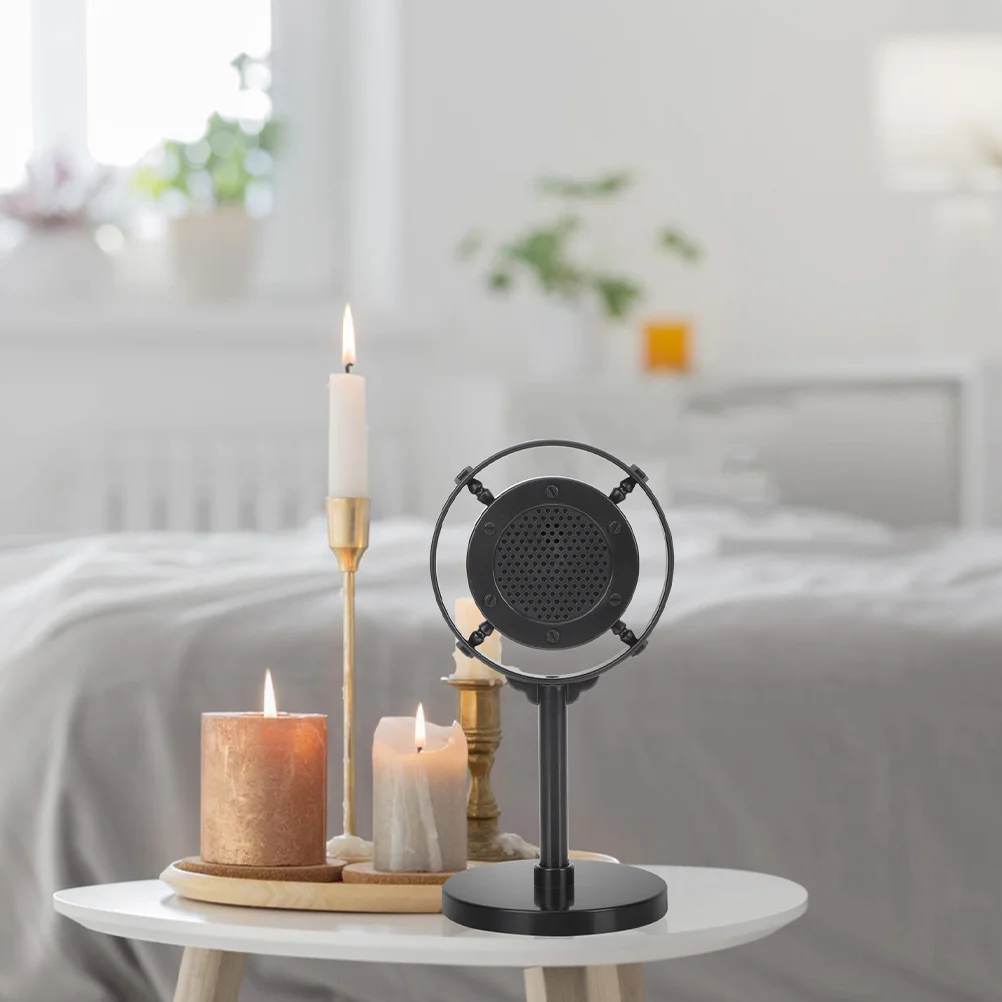 2 Buah Model Mikrofon Retro Tempat Panggung Dekorasi Bernyanyi Antik untuk Pilar Rumah