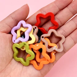 10Pcs 30mm Candy Color Pentagram Star Pendant for Necklace Earrings Keychain Making Acrylic DIY Jewelry Material