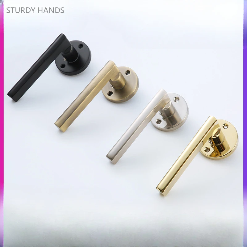 1 set of zinc alloy double-sided invisible door locks for indoor bedroom background wall concealed split handle locks