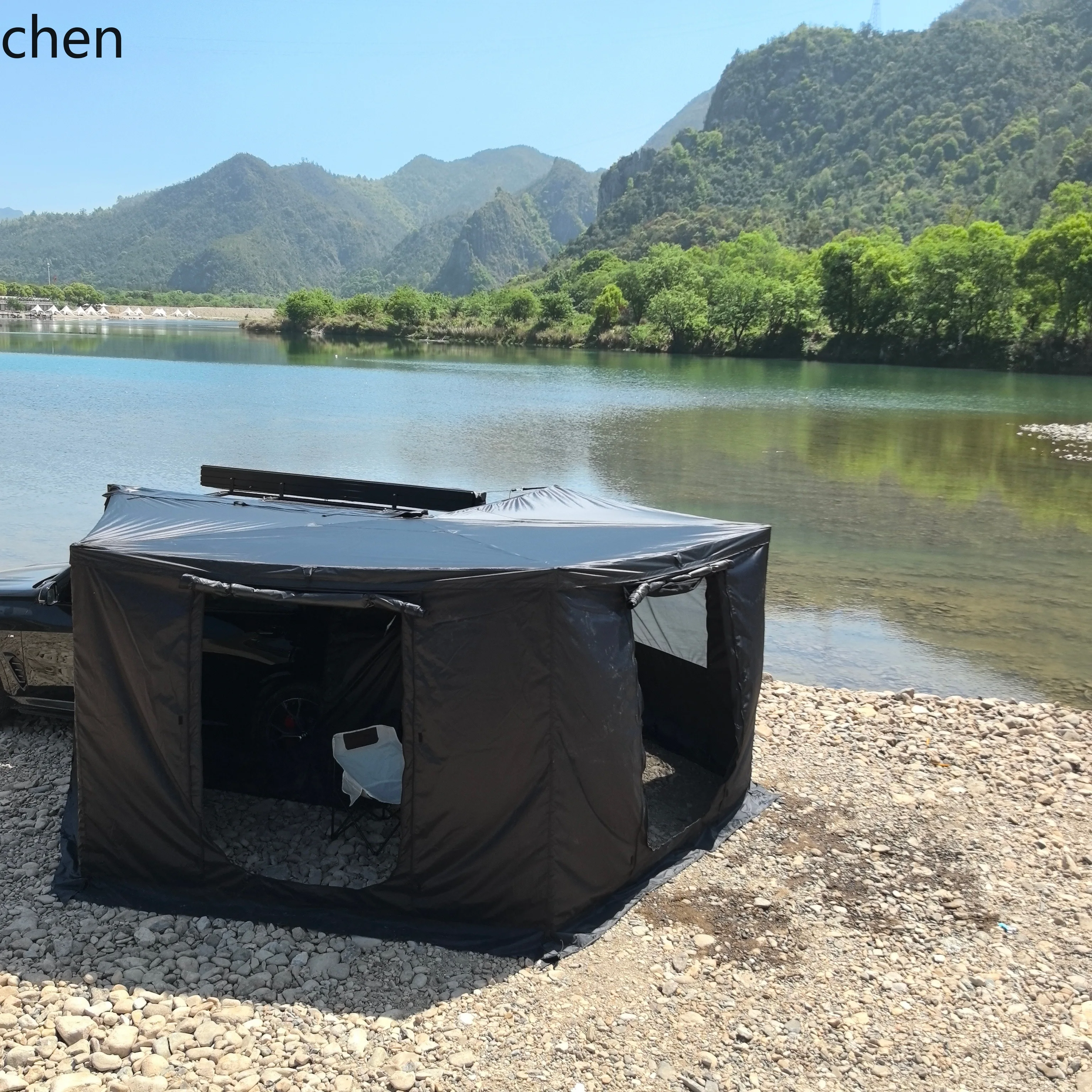 

270 degree fan-shaped double-pole speed driving side canopy r protection outdoor self-driving tour rear car tent side tent
