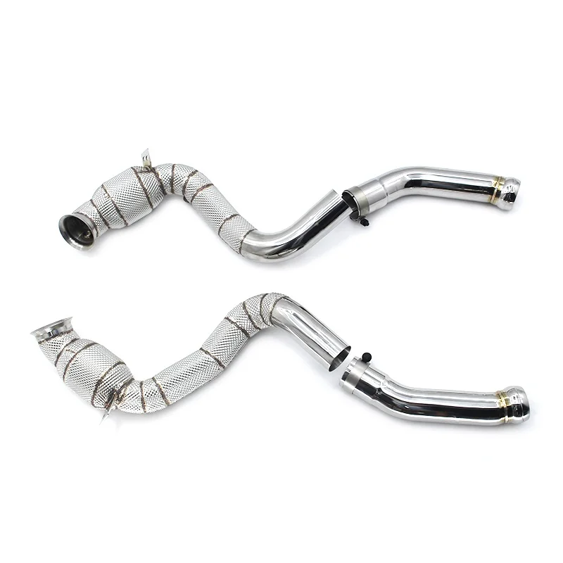 

Head Section High flow Pipes Exhaust Pipes branch downpipe Exhaust Pipe with catalystfor Mercedes-Benz C63/C63S AMG W205 4.0T