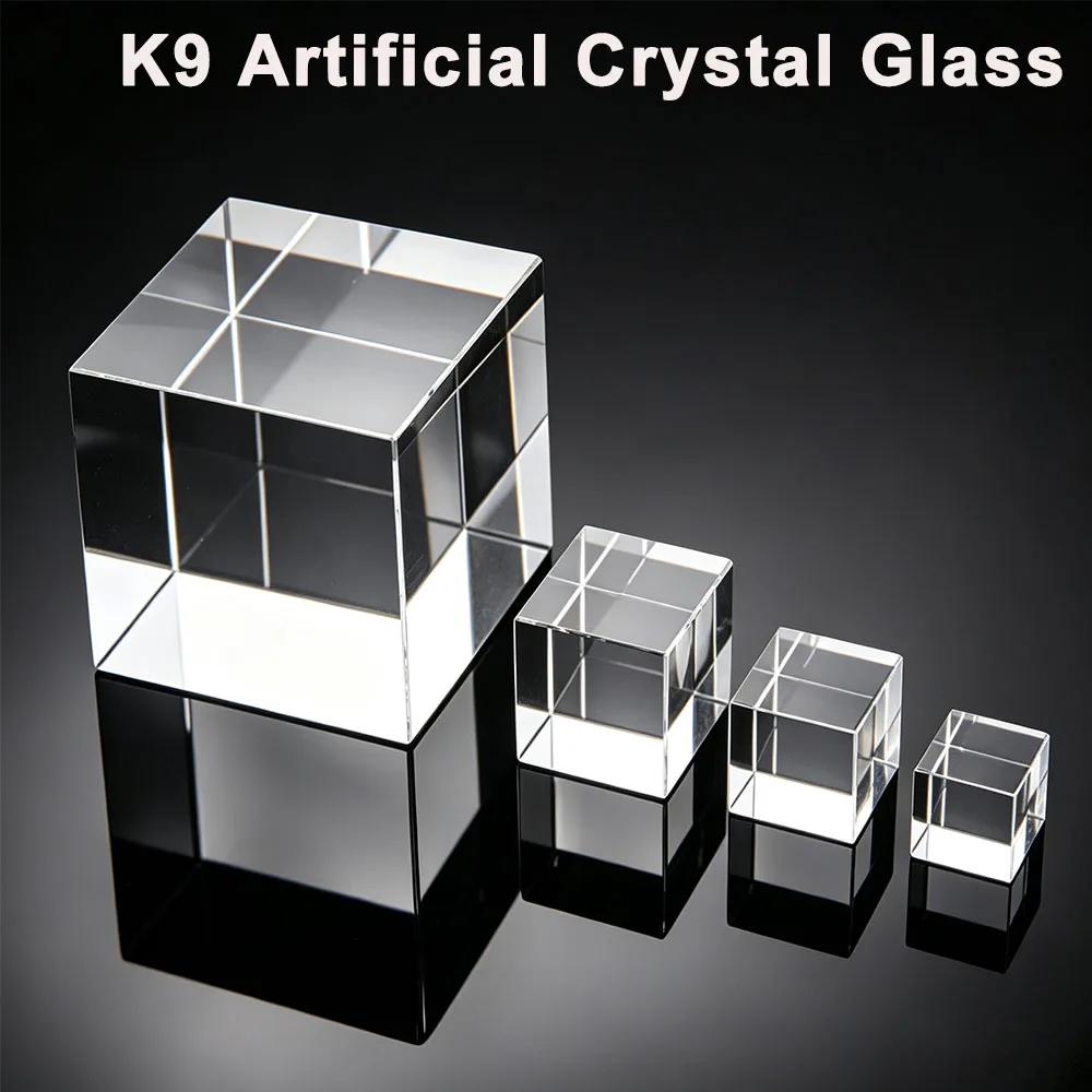 K9 Artificial Crystal Glass, Rectangular Column Crystal Cube Can Be Engraved With Patterns And Words Inside