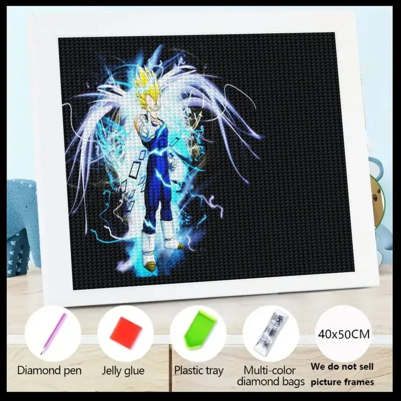 

1 шт. Dragon Ball Z Vegeta Super Saiyan 5D комплект алмазной живописи, полная дрель DIY аниме персонаж кристалл искусства, вышивка стразами