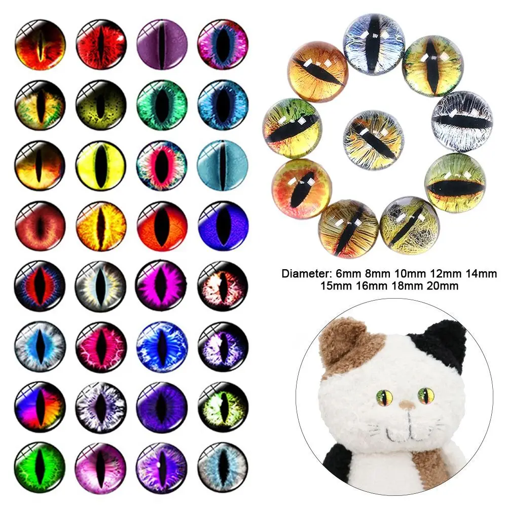 20pcs/10pairs New 6mm-20mm Eyes Crafts Eyes Crystal Plastic Glitter Crystal Eyes Dolls DIY Tools DIY Doll Accessories