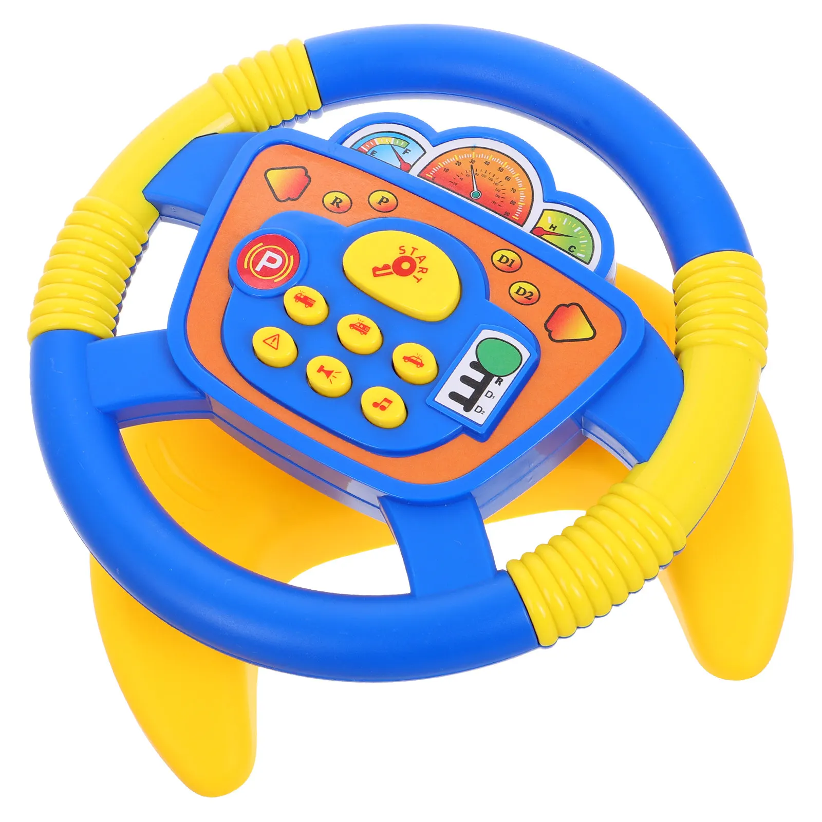 Steering Wheel Simulation Driving Wheel 360 Degree Rotation Baby Stroller Car Seat Attachment Interactive Music Pretend Play