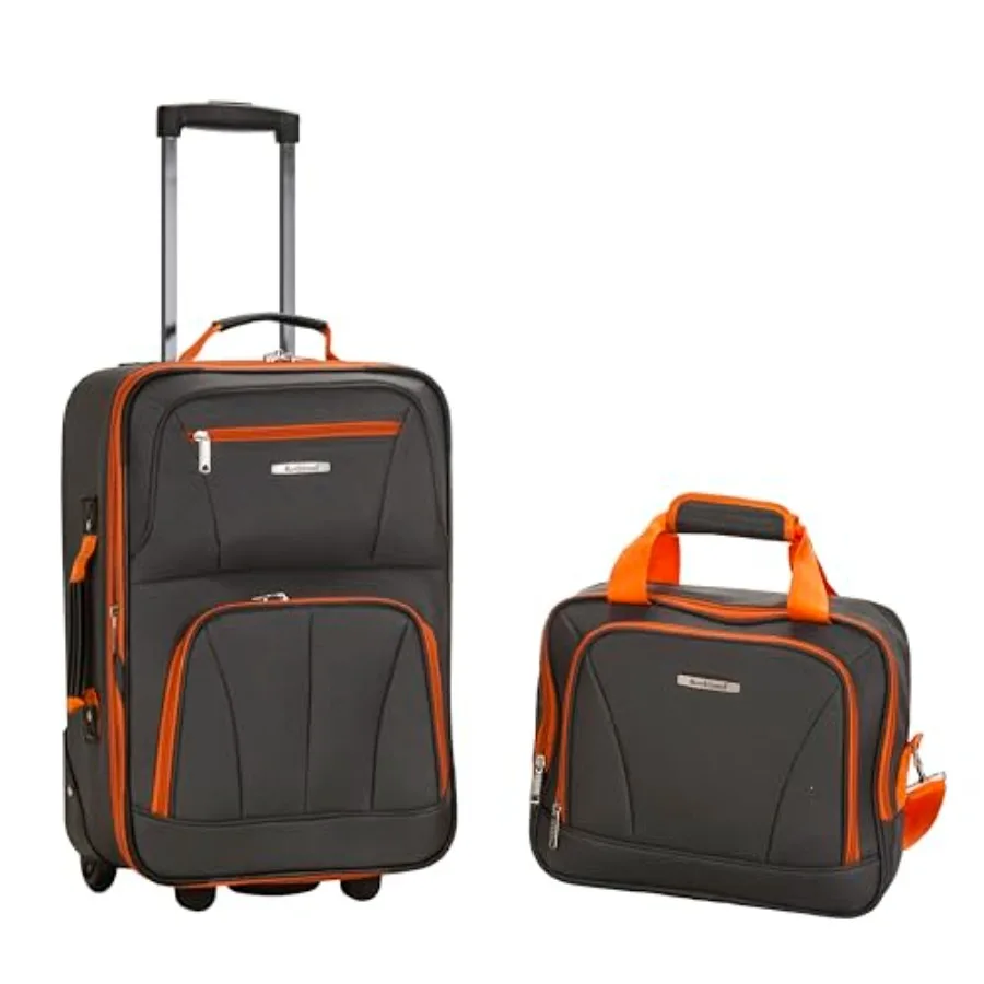 

Fashion Softside Luggage Set, Expandable, 14" Tote/19" Upright
