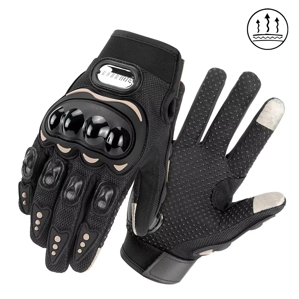 ​ Vintage lederen motorhandschoenen Zomer ademende unisex bikerhandschoenen met antislip ventilatieontwerp Motorrithandschoen