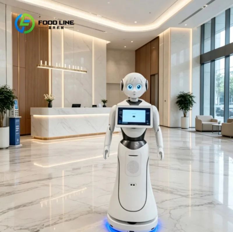 Custom Smart Greeting Reception Robot with AI Voice Interaction and Touchscreen, Service Robot for Hotel Restaurant Mall Office