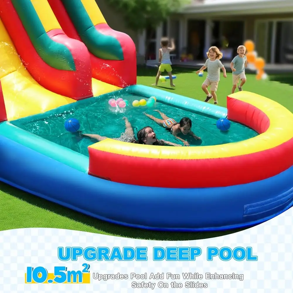 Scivolo d'acqua di grado commerciale Iatable 21x12x9FT con piscina e soffiatore d'aria per adulti, casa di rimbalzo grande in PVC 100% premium con scivolo