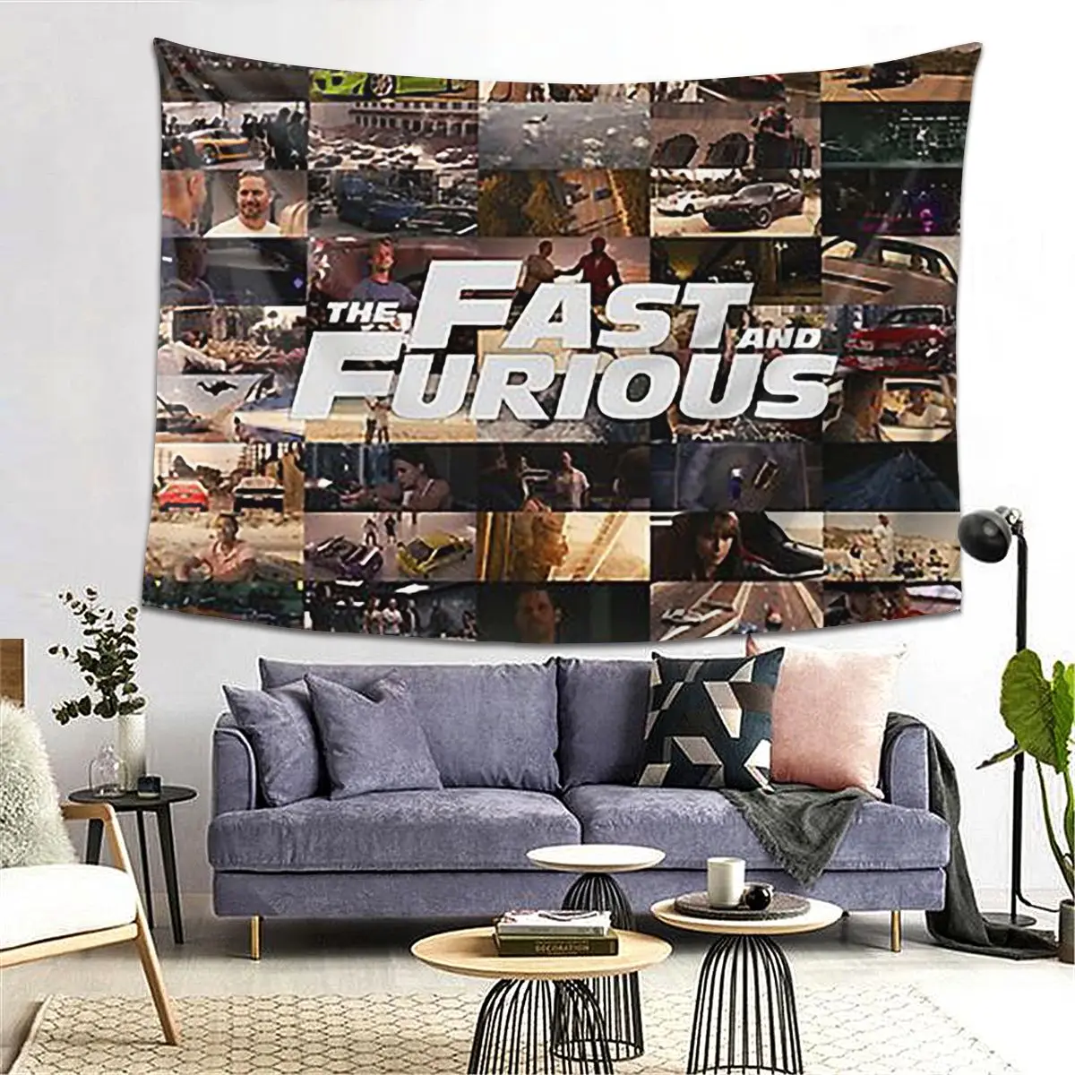 Fast And Furious Legends Tribute Tapestry Decoration Art Aesthetic Tapestries  Living Room Bedroom Home Wall Cloth Wall Hanging