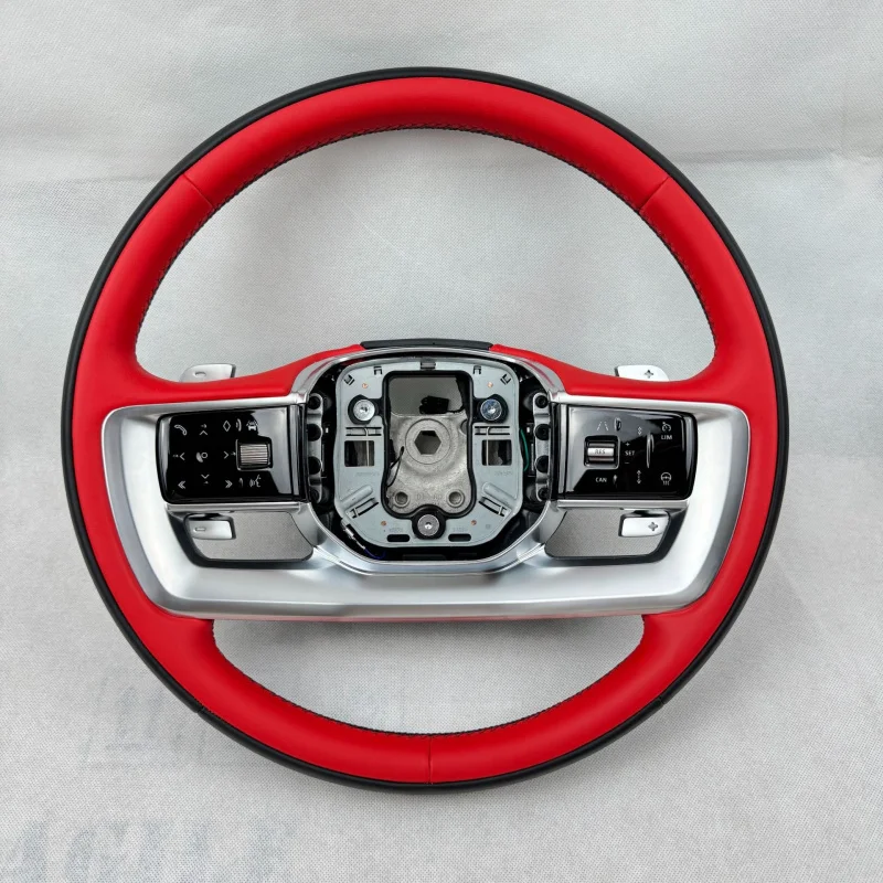 For  Land Range steering wheel modification with wood grain finish.