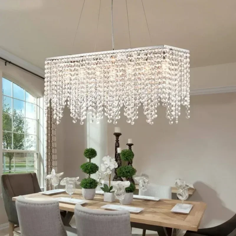 Nordic modern living room light Luxury crystal LED chandelier Chrome restaurant Room Hotel high-end lighting fixtures