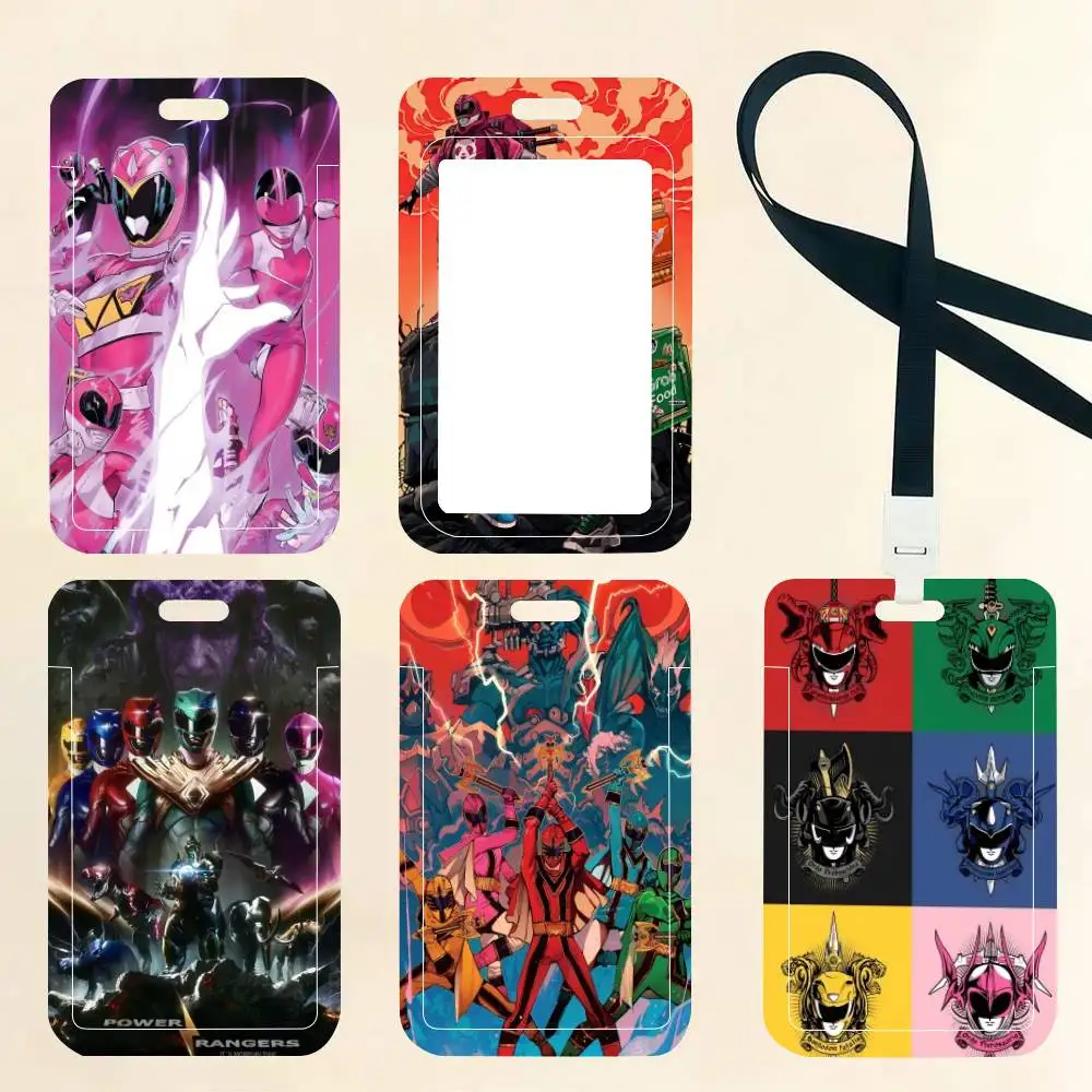 

Anime P-Power R-Rangers ID Card Holder Neck Strap Pendant Door Badge Holder Lanyards Keychain Work Credential