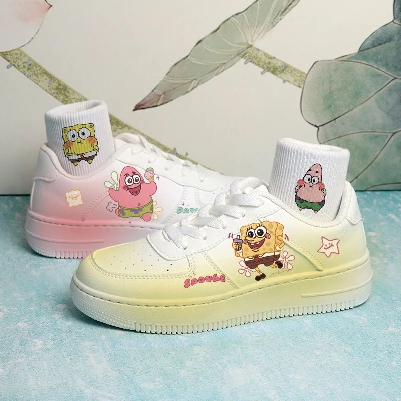 Spring and Autumn Breathable Sneakers SpongeBob SquarePants Patrick Star Student Board Shoes Women's Casual Shoes