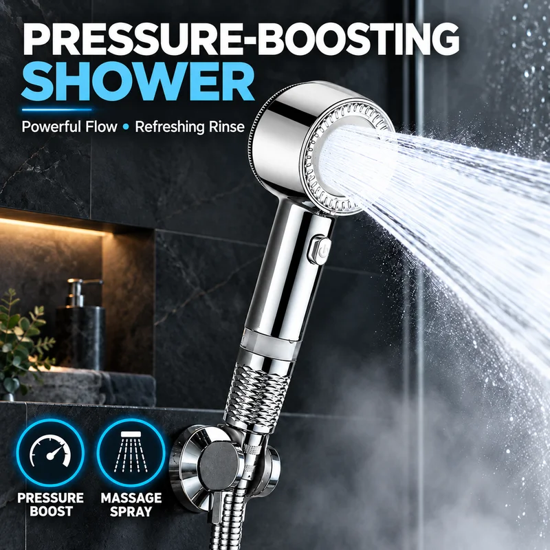 Bathroom Shower Head Large Water Filter Booster Shower Outlet Universal Purifier Home Handheld Shower Head Set
