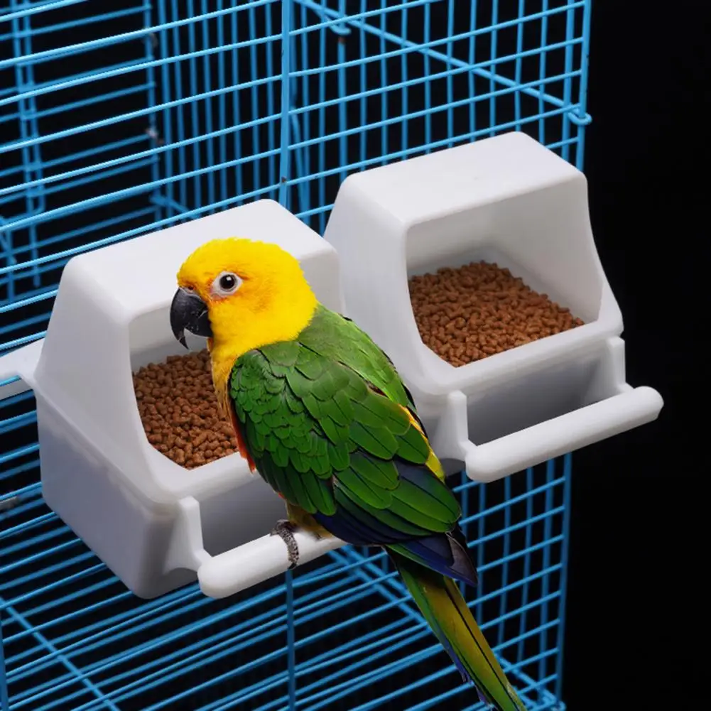 

2Pcs Bird Feeding Drinking Box Detachable Hanging Design Bird Cage Food Feeders Boxes Parrot Parakeets Feeding Watering Supplies