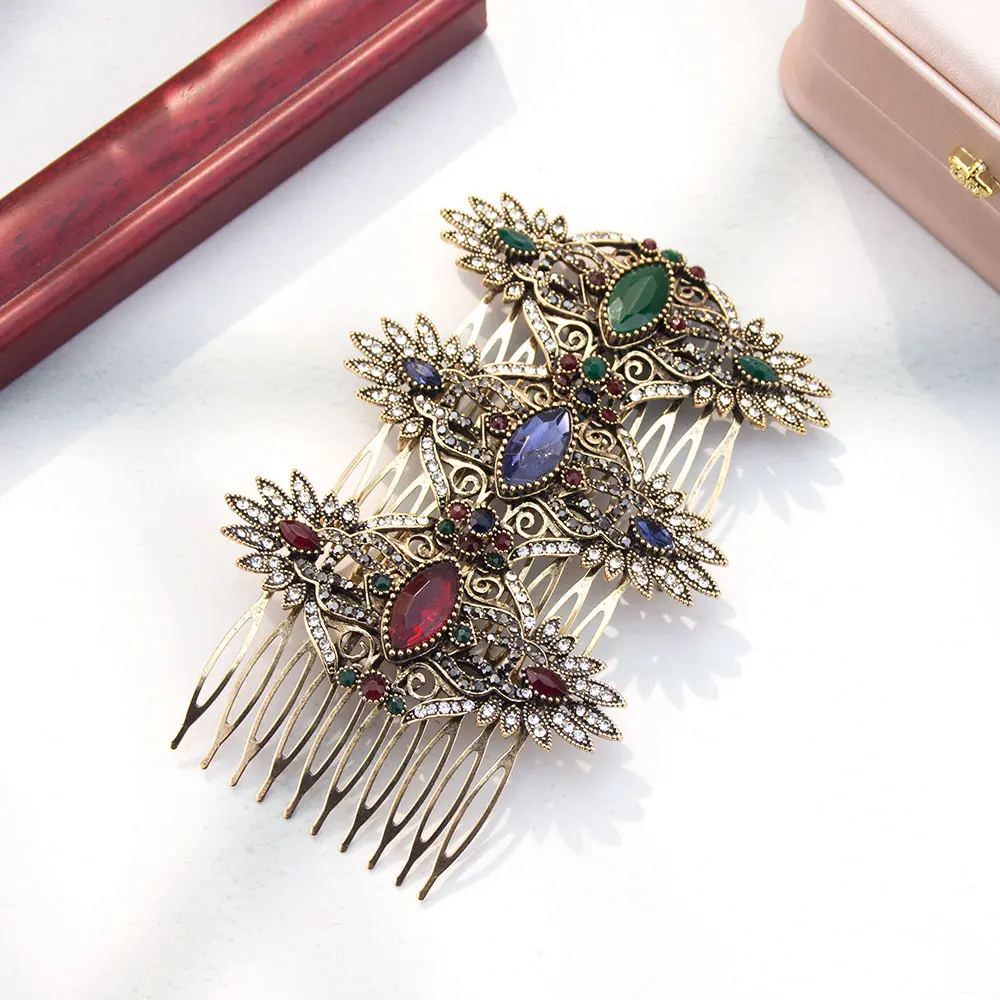 Retro Gold Farbe Böhmen Haar Kamm Für Frauen Türkisch Arabisch Haar Schmuck Vintage Ethnische Braut Hochzeit Hairware